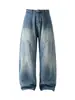 Calça Jeans Tendência Estilo Americano Nanxia para Homens, Nova Coleção de Primavera, Caimento Solto, Versátil, Perna Reta Perna Larga Calça Casual