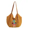 Bolso de playa grande tipo ins de color caqui para mujer, bolso de hombro de punto hueco de lana 2025 para vacaciones
