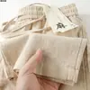 Pantalones Largos Casuales Rectos de Lino y Algodón para Viaje de Verano 2026, Transpirables de Ramio, Cintura Elástica, Bolsillos, Estilo Perezoso