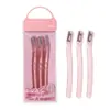 Conjunto LMLTOP de 3 peças de depiladores de sobrancelha dobráveis, ferramentas de beleza, lâminas para tatuagem de sobrancelha e depiladores para aparar sobrancelhas femininas, coleção A0369