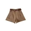 Moda de Verano 2026, Shorts Casuales de Traje de Línea A de Cintura Alta Color Albaricoque para Mujer, Estilo Coreano, Versátiles, de Pierna Ancha, Tendencia de Hot Pants