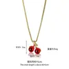 Collar de Acero de Titanio Cereza Roja Dulce Nuevo Estilo Coreano para Mujer Lujoso Ligero de Alta Gama Cadena Clavicular Accesorios Elegantes de Moda para Celebridades de Internet