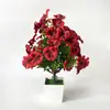Planta en maceta de flor de pensamiento artificial para decoración interior del hogar, bonsái de flor simulada, arreglo de boda, flor falsa de tacto realista en maceta pequeña