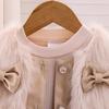 Comercio Exterior Transfronterizo Europeo y Americano Otoño e Invierno Nuevo Traje de Moda para Niñas Color Sólido Manga Larga Ropa Interior + Chaqueta Chaleco + Falda Plisada