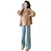 Nueva Camisa Estilo Coreano Suelta Babydoll para Mujeres Embarazadas, Top de Maternidad de Longitud Media, Primavera 2026