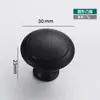 Puxador de furo único em aço inoxidável para armários e sapateiras, puxador tipo cogumelo preto, simples puxador redondo para móveis, gaveta, porta de móvel, puxador de gaveta