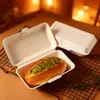 Caja de Empaque para Pastel de Hornear Hot Dog Caja de Almuerzo Desechable Postre Caja de Almuerzo Rectangular Pulpa de Papel Ecológica y Biodegradable