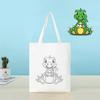 Bolsa de lona con grafiti para colorear y pintar a mano para niños, personalizada, de algodón y lino, ideal para guarderías y familias.