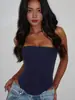 Moda Transfronteriza Europea y Americana Sexy Chica Caliente Moldeador de Cuerpo Diseño de Banda para el Pecho Top Tubo con Cordones en el Dobladillo