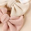 Nuevos accesorios para el cabello para niños transfronterizos, diadema de lazo grande de tela plisada para bebés europeos y americanos, banda para el cabello estrecha de nailon súper suave