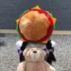 Chapéu de Hambúrguer e Batata Frita Criativo Fofo Estilo Ins Chapéu Beret de Desenho Animado Engraçado Acessório para Fotos de Melhor Amiga Chapéu de Presente de Aniversário