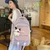 Mochila Nueva de Verano Estilo 26 para Estudiantes, Versátil para Uso Diario, Linda y Ligera, con Accesorios, Mochila Fresca, Dulce y de Moda
