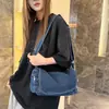 Bolso de hombro unisex de estilo coreano y japonés moderno, bolso de mezclilla lavado vintage, gran capacidad, bandolera versátil y duradero