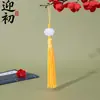 Novo Estilo Pingente de Leque de Lótus de Jade Branco Dupla Face com Borlas, Borlas de Lanterna, Borlas de Estilo Antigo, Enfeites Pendentes de Estilo Chinês Atacado