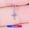 Pendientes de Aleación de Titanio F136 Colgante de Cruz Estrella Incrustados con Circonita Elegante Rosca Interna Clavo de Hueso de Oreja Joyería de Piercing de Titanio G23