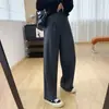 Pantalones casuales de pierna ancha, corte recto, holgados, estilizados y fluidos para mujer, hechos de Tencel, acetato y lana, con cintura elástica en la parte trasera, adecuados para otoño