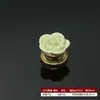 Puxador de Cerâmica para Móveis Gaveta de Armário Buraco Único Moderno Simples Pastoral Preto e Branco Estilo Europeu Buraco Único Redondo Puxador de Flor Rosa