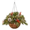 Popular Cesta Suspensa de Natal Transfronteiriça, Decorações de Natal de Site Independente, Guirlanda Suspensa de Natal Artificial