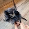 A112-1 Super Hada Malla Negra Clip de Plumas para Mujer Lazo de Pedrería Pinza para el Cabello 2024 Nuevo Tiburón de Alta Gama