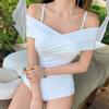 Traje de baño de generación 2024 para mujer, traje de baño de una pieza con tirantes, traje de baño de playa para damas, traje de baño hermoso de espalda, una generación de cabello