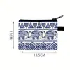 Bolsa de Monedas Mini para Mujer Estilo Bohemio Retro Bolsa con Cremallera Bolsa de Almacenamiento Portátil Tarjetero Personalizado Bolsa para Llaves