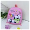 Mochila Escolar Infantil Desenho Animado Fofo Panda Vermelho Mochila Rígida Leve Redutora de Peso Jardim de Infância Bebê Mochila Pequena Comércio Exterior