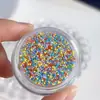 Mini Cuentas de Burbujas Coloridas Joyería para Uñas Estilo Popular de Celebridad de Internet Cuentas Redondas de Resina Cuentas de Acero Decoraciones de Perlas