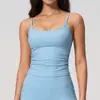 Camiseta de tirantes de yoga de tela cepillada transfronteriza para mujer, con sujetador incorporado, tirantes finos, elegante diseño en la espalda, ajustada, de secado rápido y adecuada para deportes. 5555
