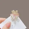 Pinza de metal para el pelo de flor de cinco pétalos de alta gama para mujer, versión coreana, ultra-hada y exquisita, pinza de garra pequeña de flor de seda y vidrio para flequillo