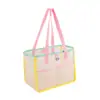 Bolsa de Compras de Malla Color Block Hisocute, Bolsa de Almacenamiento Transpirable para Natación de Verano, Bolso de Hombro de Gran Capacidad