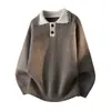 Otoño Invierno 2026 Nuevo Suéter de Punto para Hombre Comercio Exterior Juventud Estilo Coreano Bloque de Color Moda Suéter Casual