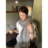 Lenço de seda fino e longo, estilo coreano, fresco e elegante, para mulheres, perfeito para o outono, criando uma vibe literária e inspirada em resort, xale versátil