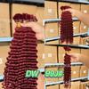Cabelo sem trama cor vinho tinto Onda profunda 99J Cabelo Humano em Fardo