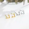 Pendientes de acero de titanio con diseño simple europeo y americano, pendientes de acero de titanio con personalidad de moda femenina, viento frío, Joker, venta al por mayor