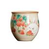 Taza de huevo con forma de conejo de fresa en horno beige Ru, taza maestra, pieza abierta, taza de té de cerámica nutritiva, taza personal, taza de té, juego de té de kung fu