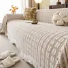 Capa de toalha para sofá estilo creme luxo leve toque de alta qualidade capa universal quatro estações peça inteira antiderrapante resistente a arranhões de gato cobertor de cobertura completa