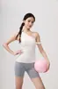 Design Plissado, Top de Yoga Assimétrico, Design com Faixa nos Braços, Roupa Esportiva Fitness Yoga, Colete de Yoga Feminino Tomara-que-caia