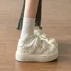 Zapatillas Blancas Versátiles para Mujer, Nuevo Estilo Verano 2026, Suela Gruesa, Zapatos de Lona Super Elegantes, Zapatos de Pan