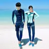 Traje de Buceo Coreano para Mujer de Manga Larga Traje de Baño de Medusa para Pareja Pantalones Divididos con Protección Solar Traje de Snorkel Delgado