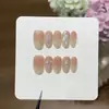 Una [Luna de Taoxi] simple rosa cálido degradado blanco agua francesa triturada nácar acetato hecho a mano uña vestible