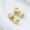 Anillo de Diamante de Color Nuevo Transfronterizo Cuentas de Agujero Grande Cuentas de Linterna Chapadas Bolígrafo de Cuentas DIY con Rueda de Diamante Cuentas Sueltas Venta al por Mayor