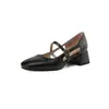 Nuevas Sandalias Británicas Dedo Retro Sandalias Romanas Zapatos de Tacón Medio Grueso Talla 31-43 Deseo Zapatos de Comercio Exterior