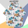 Camisa de Manga Corta de Seda Helada de Verano para Hombre, Camisa Floral Playera de Tendencia Nacional Hawaiana, Camisa Versátil de Estilo Hong Kong Holgado Japonés para Hombre