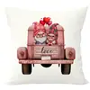 Nueva Funda de Almohada con Impresión de Carta del Día de San Valentín de Amazon Transfronteriza Decoración para Sala de Estar Cojín para Coche Funda de Almohada Venta al por Mayor