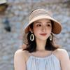 Sombrero de ala ancha para mujer, nuevo estilo 2025, para playa, verano, antiultravioleta, con copa semivacía.