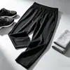 Pantalones Casuales de Seda de Hielo para Hombre, Delgados de Verano, Holgados Rectos, de Secado Rápido, Pantalones Deportivos Transpirables y Anti-Arrugas para Hombre