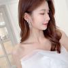 Aguja de plata s925 nicho elegante de alta gama vestido de noche aretes de novia lazo aretes largos colgantes con borla