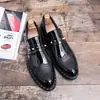 Zapatos de Cuero para Hombre con Remaches Slip-On de Moda Cruzados Talla Grande Formal Casual de Negocios Mocasines Negros Zapatos de Hombre