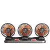 Ventilador de coche 24V camión grande 12V furgoneta con viento fuerte enfriamiento silencioso USB doble cabezal ventilador eléctrico de viento grande