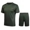 Roupas para Aptidão Física Masculina de Manga Curta para Verão, Secagem Rápida, Respirável, Conjunto, Camiseta de Manga Curta com Gola Redonda, Shorts para Esportes ao Ar Livre e Fitness